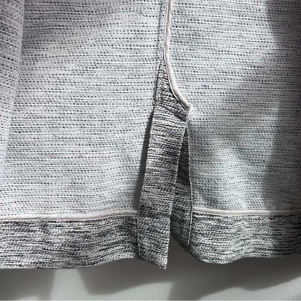 Eileen Fischer Woven Long 3/4 Sleeve Button Down Jacket, Round Neck, Ecru, P Med - Picture 7 of 11
